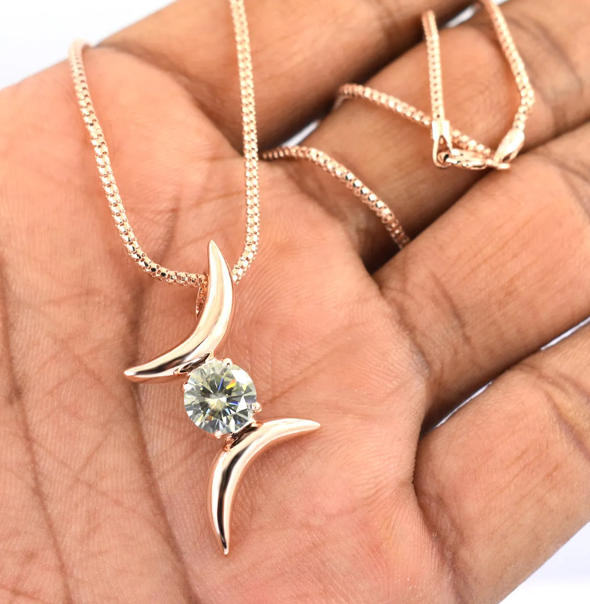 0.70 Ct AAA Certified Stylish Off-White Diamond Solitaire Pendant