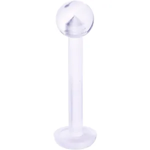 14 Gauge 1/2 Clear Flexible Bioplast Straight Barbell Retainer