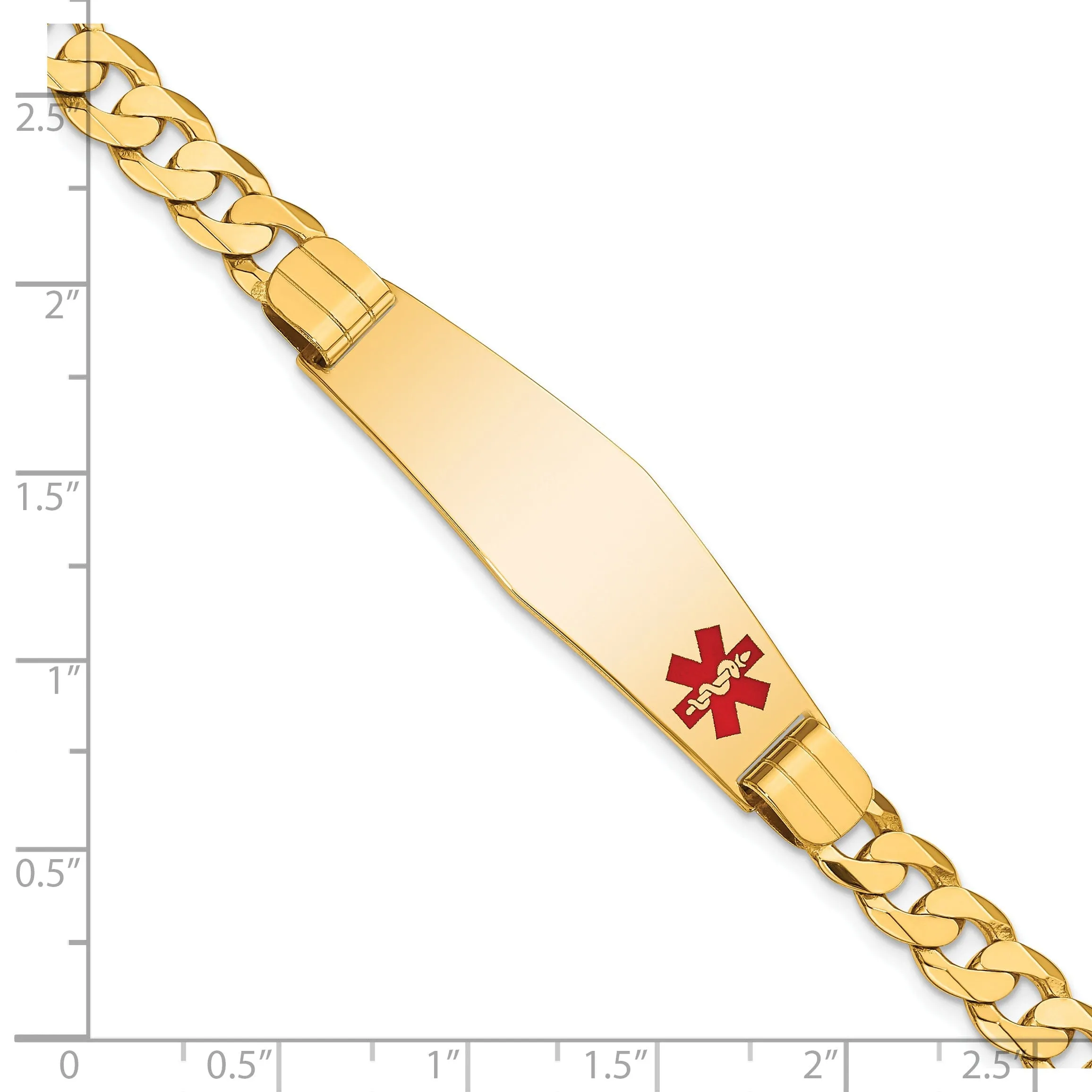 14K Yellow Gold Curb Link Medical ID Bracelet