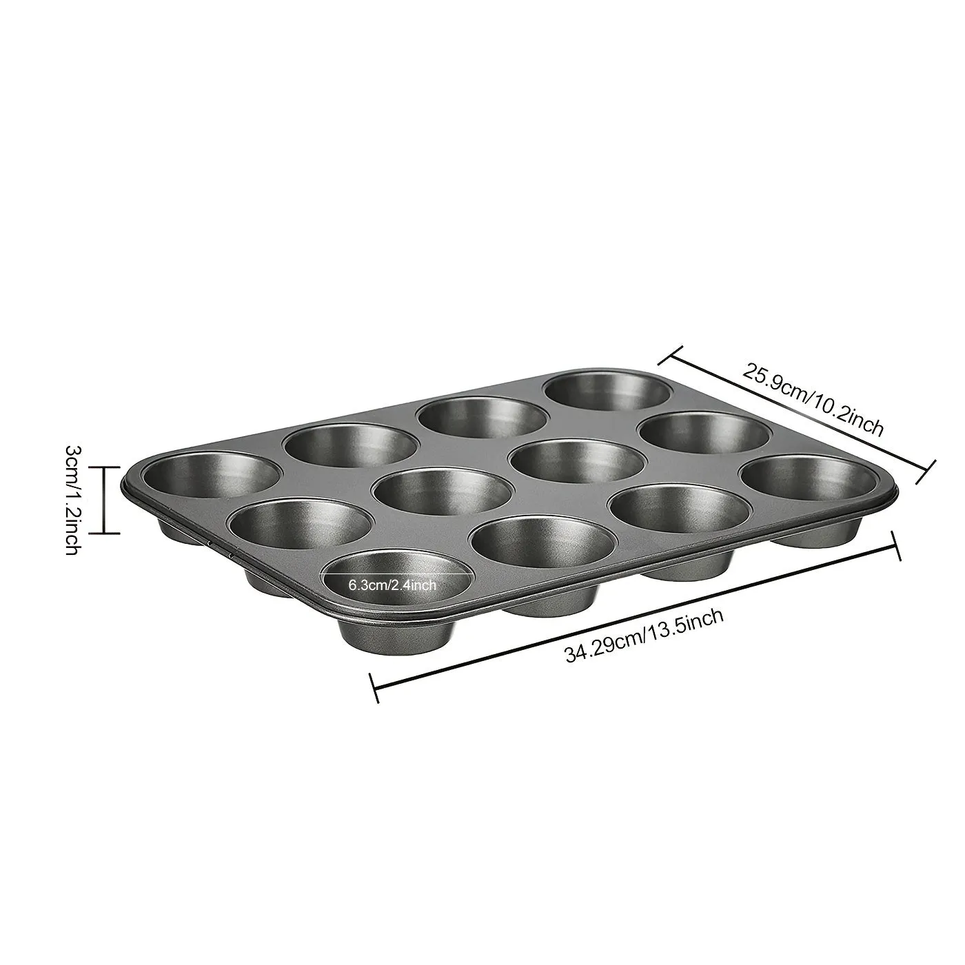 2 Piece Nonstick Muffin Baking Pan Set