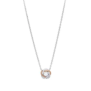 45cm Sterling Silver Cubic Zirconia Twist Necklace