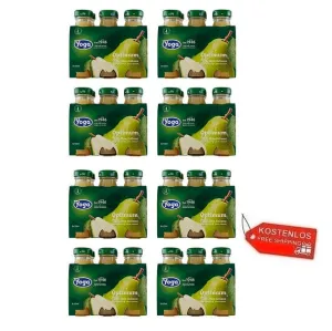 48x Yoga Optimum Pera Birne Fruchtsaft Glasflasche 125ml