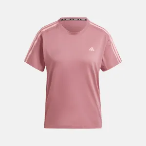 Adidas Own the Run 3-Stripes Women's Running T-shirt -Preloved Crimson