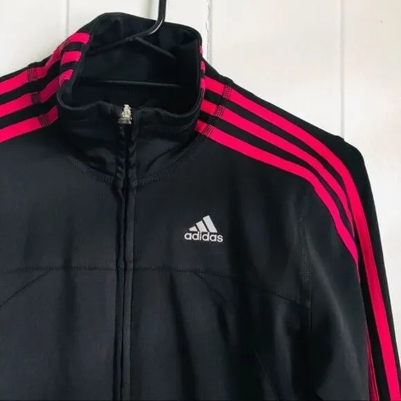 Adidas • Pink and Black Zip Front Track Jacket