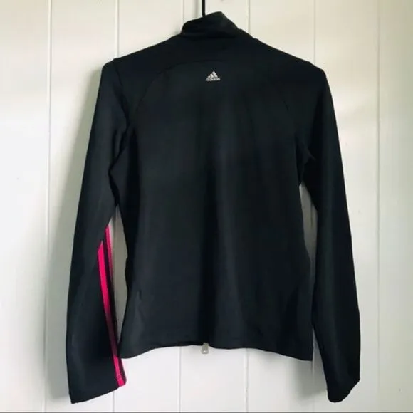 Adidas • Pink and Black Zip Front Track Jacket