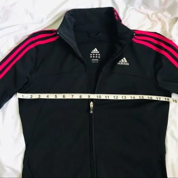 Adidas • Pink and Black Zip Front Track Jacket