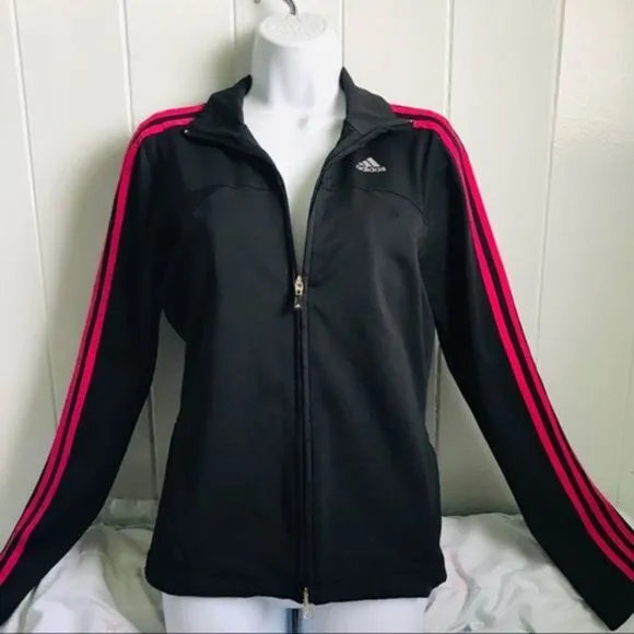 Adidas • Pink and Black Zip Front Track Jacket