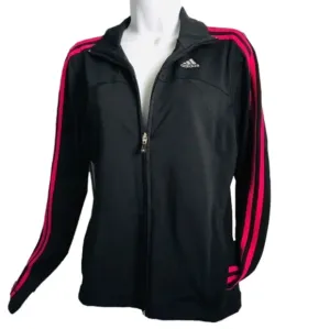 Adidas • Pink and Black Zip Front Track Jacket