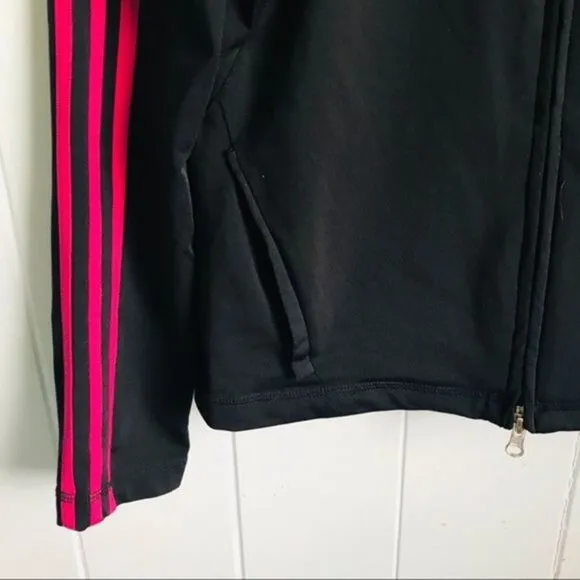 Adidas • Pink and Black Zip Front Track Jacket
