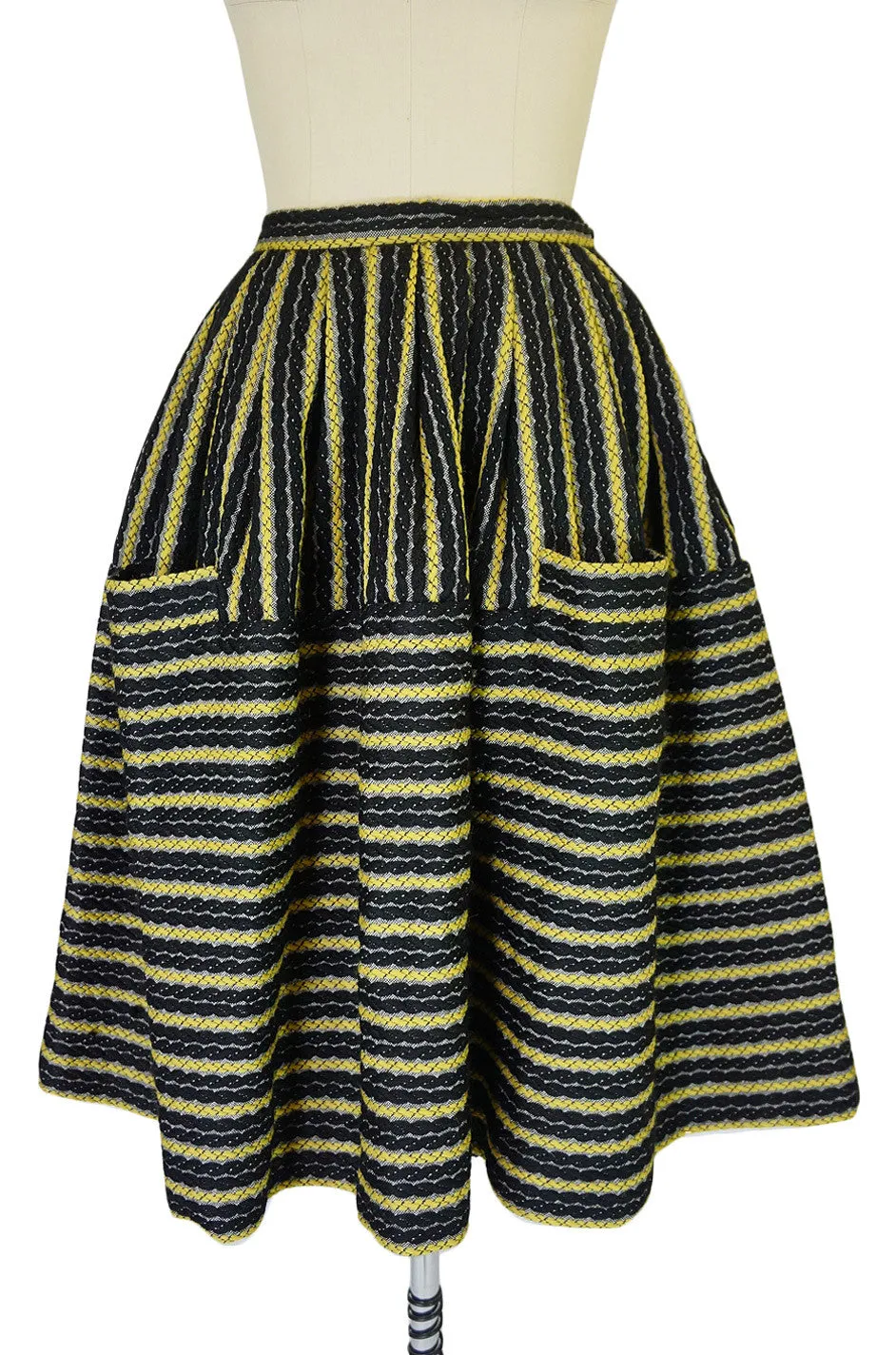 Amazing 1950s Woven Striped Skirt
