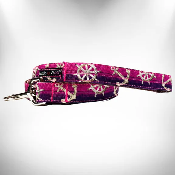 Anchors Away Magenta Dog Leash