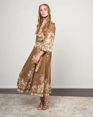anneke wrap midi dress - olive bird