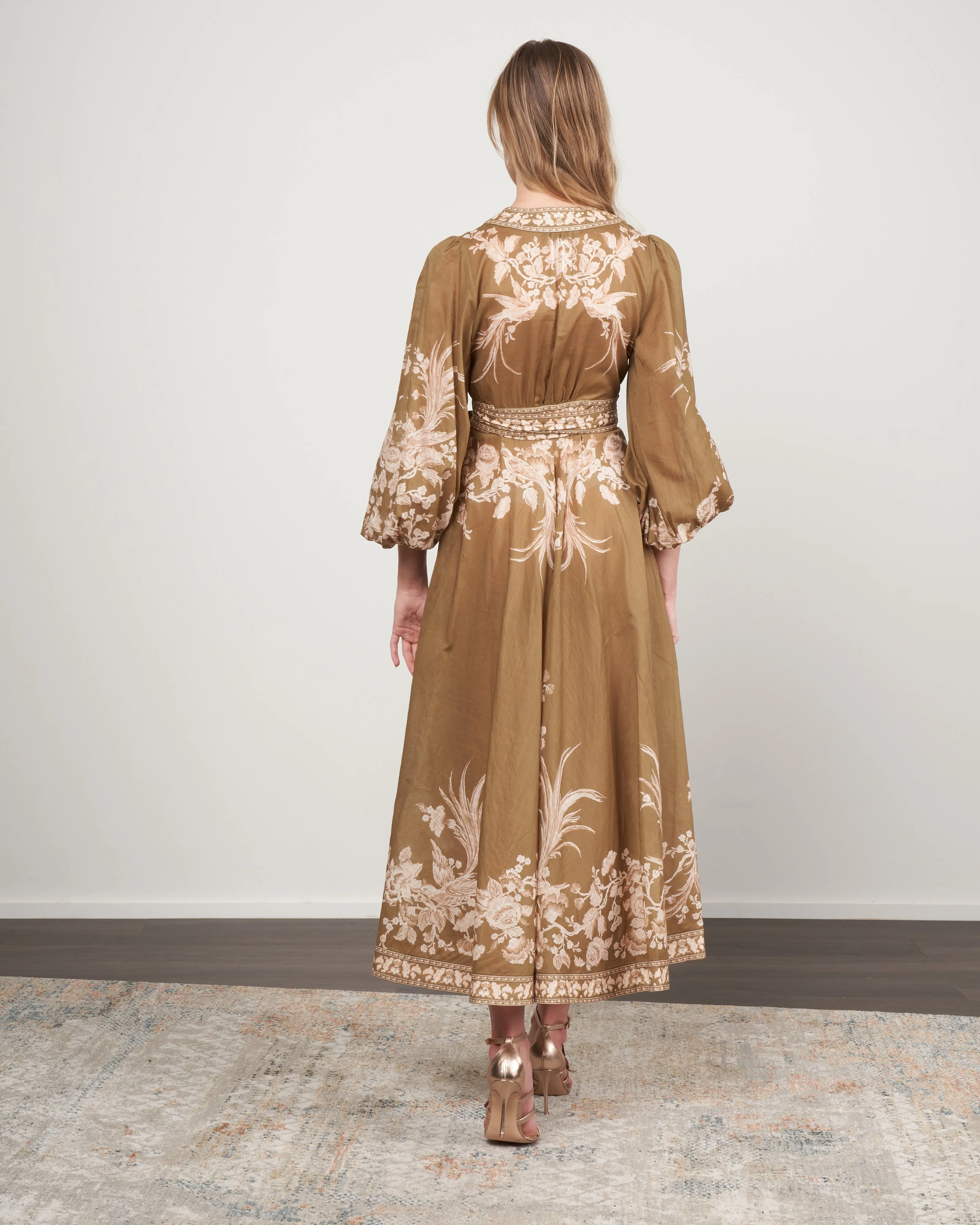 anneke wrap midi dress - olive bird