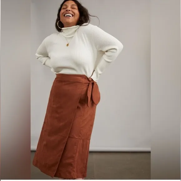 Anthropologie Faux Suede Skirt