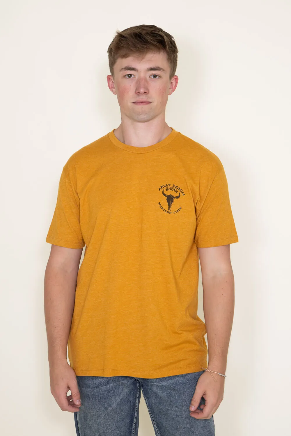 Ariat Bison Skull T-Shirt for Men in Buckhorn Orange | 10047720-BUCKHORN