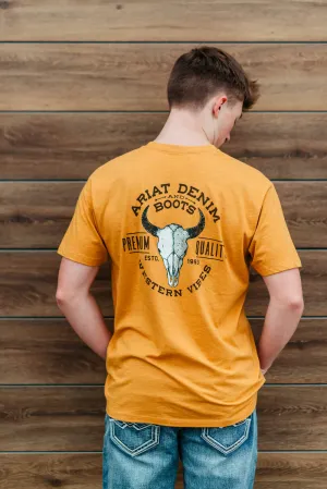Ariat Bison Skull T-Shirt for Men in Buckhorn Orange | 10047720-BUCKHORN