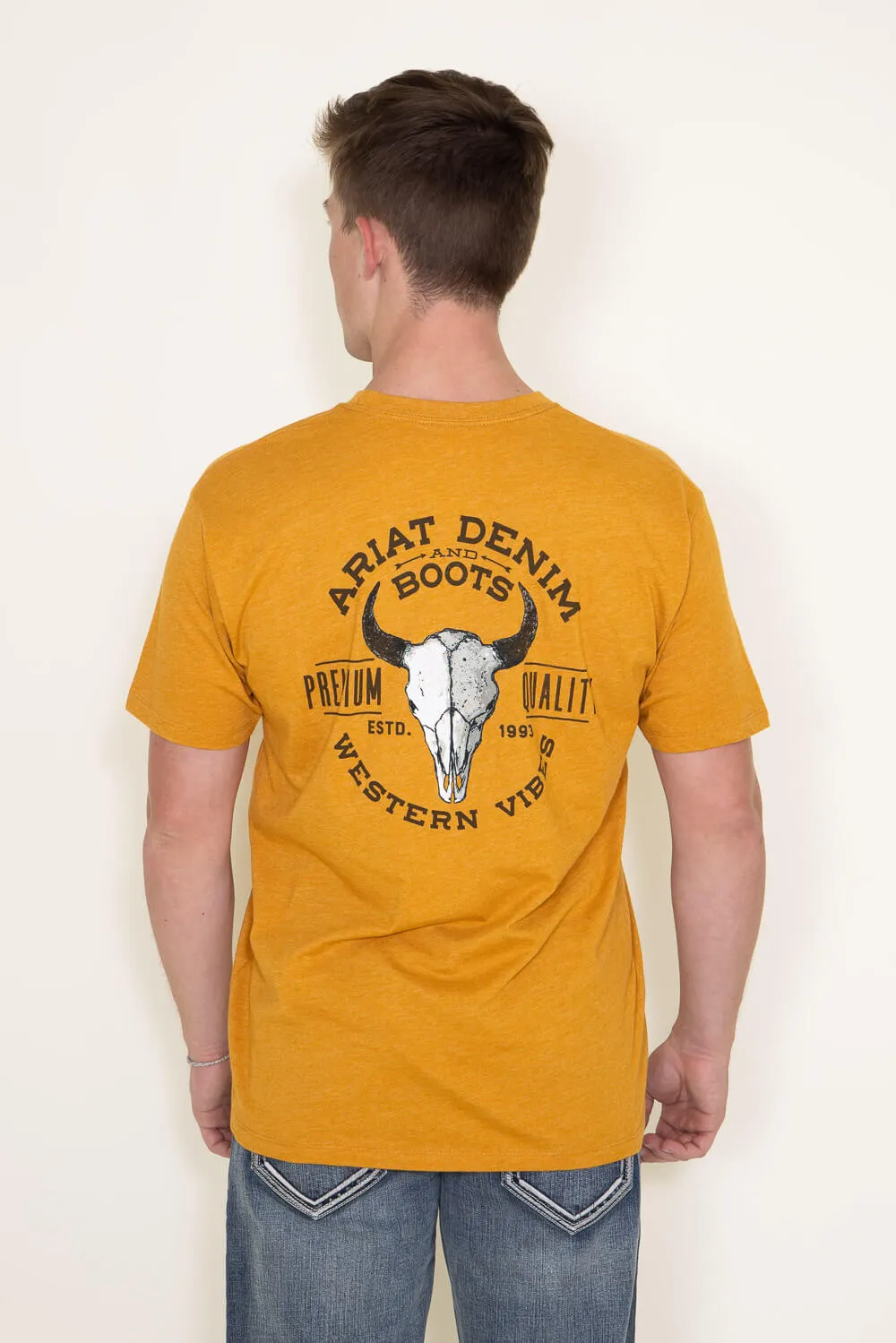 Ariat Bison Skull T-Shirt for Men in Buckhorn Orange | 10047720-BUCKHORN