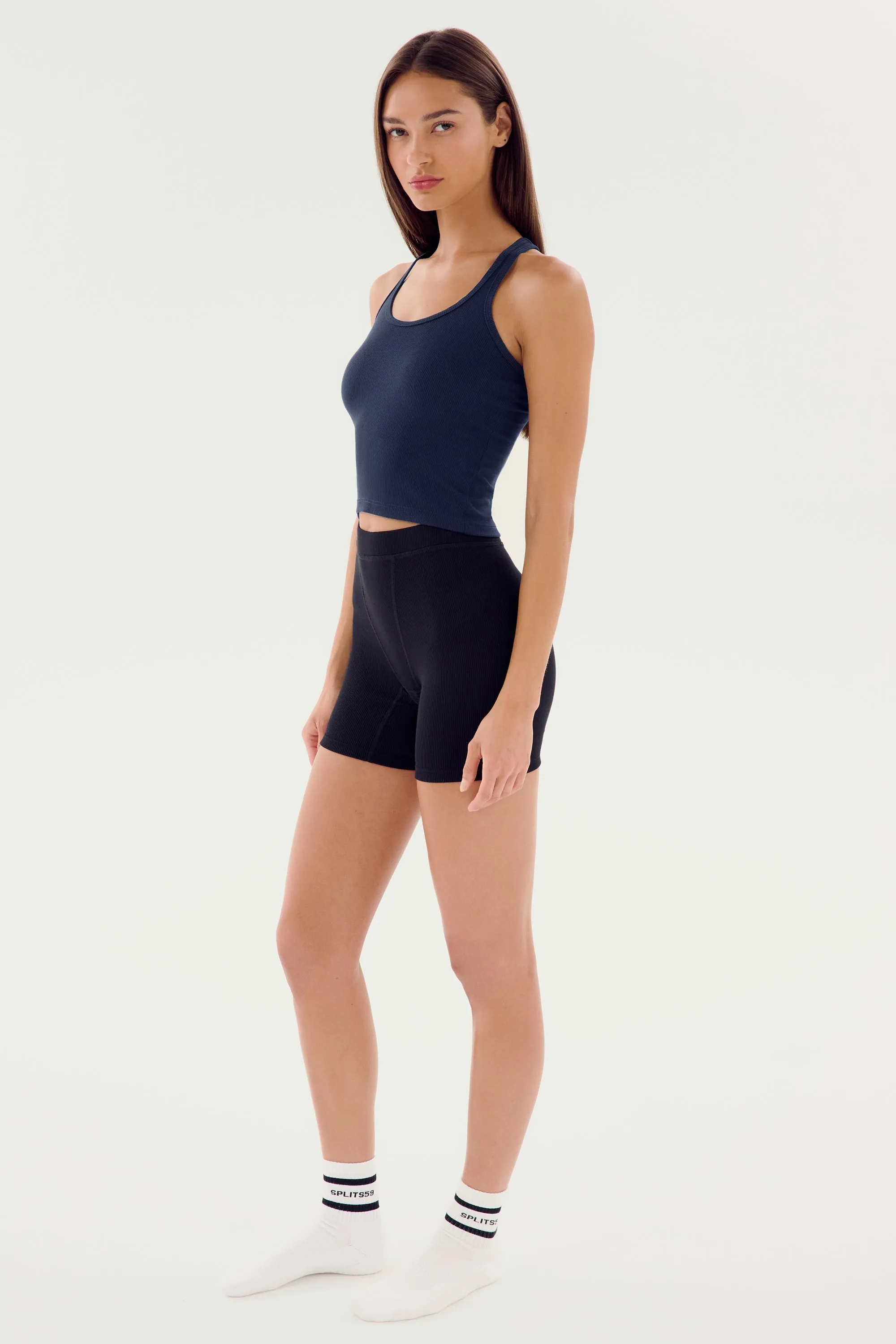 Ashby Rib Crop - Indigo