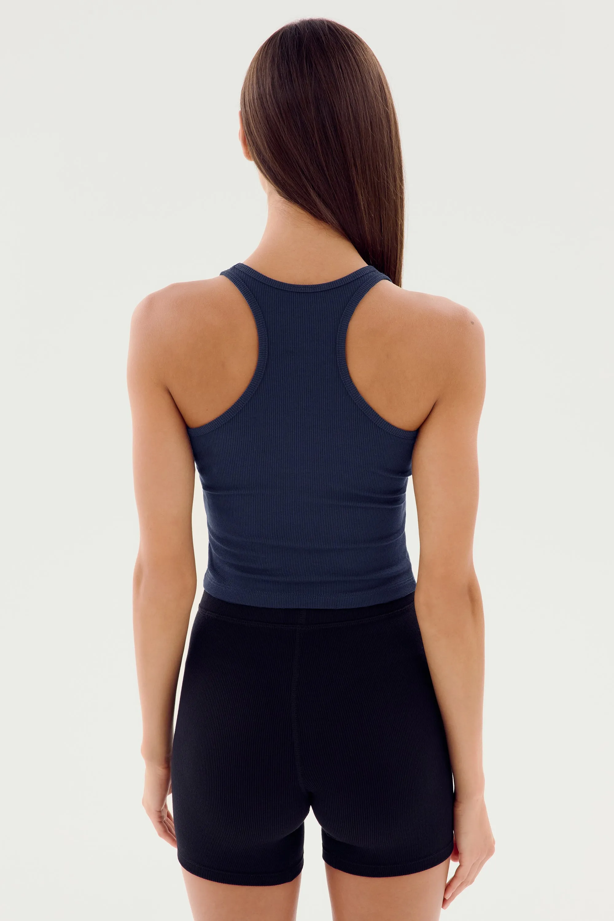 Ashby Rib Crop - Indigo
