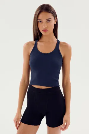Ashby Rib Crop - Indigo
