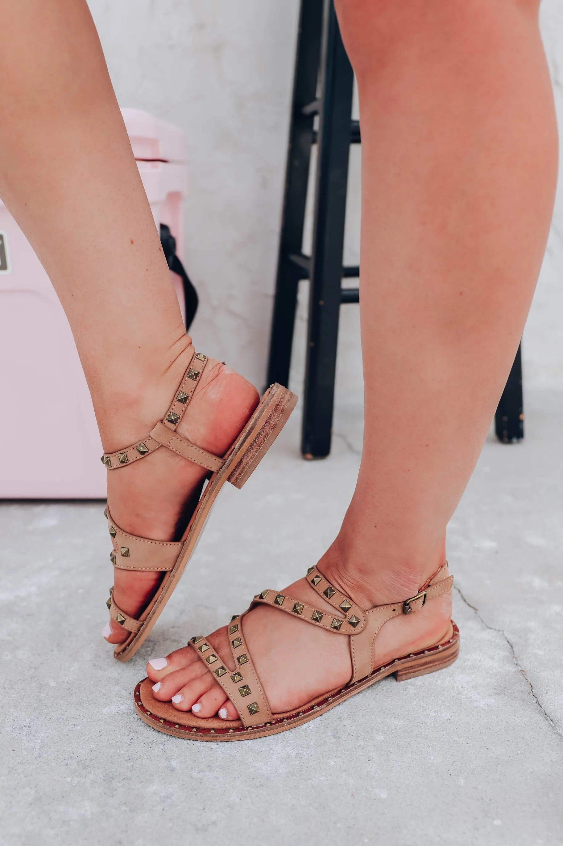 Athena Studded Sandal by Very G - Tan