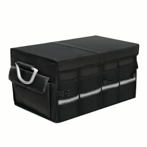 Big Trunk Organizer, Cargo Organizer SUV Trunk Storage Waterproof Collapsible Durable Multi Compartments LM12994