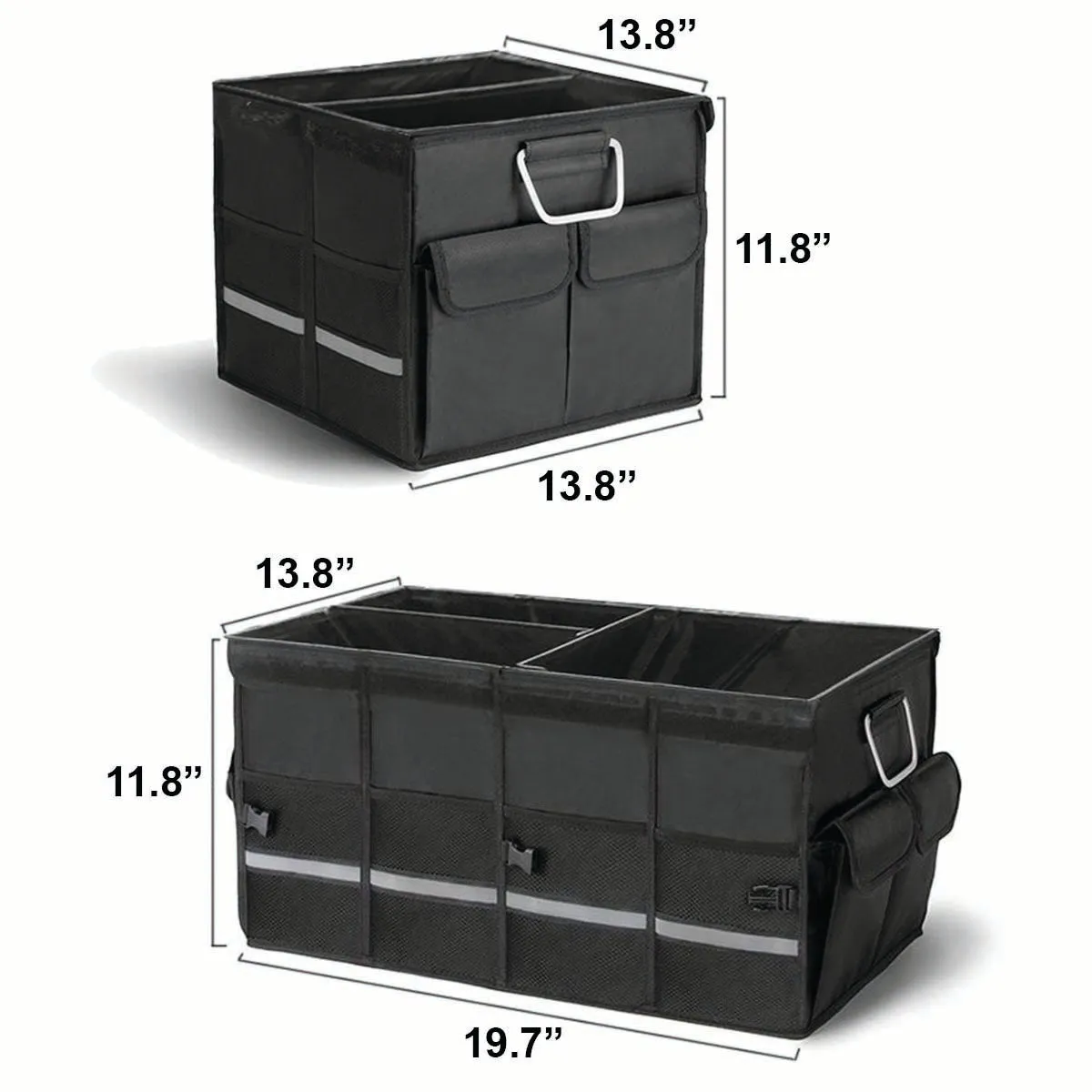 Big Trunk Organizer, Cargo Organizer SUV Trunk Storage Waterproof Collapsible Durable Multi Compartments LM12994