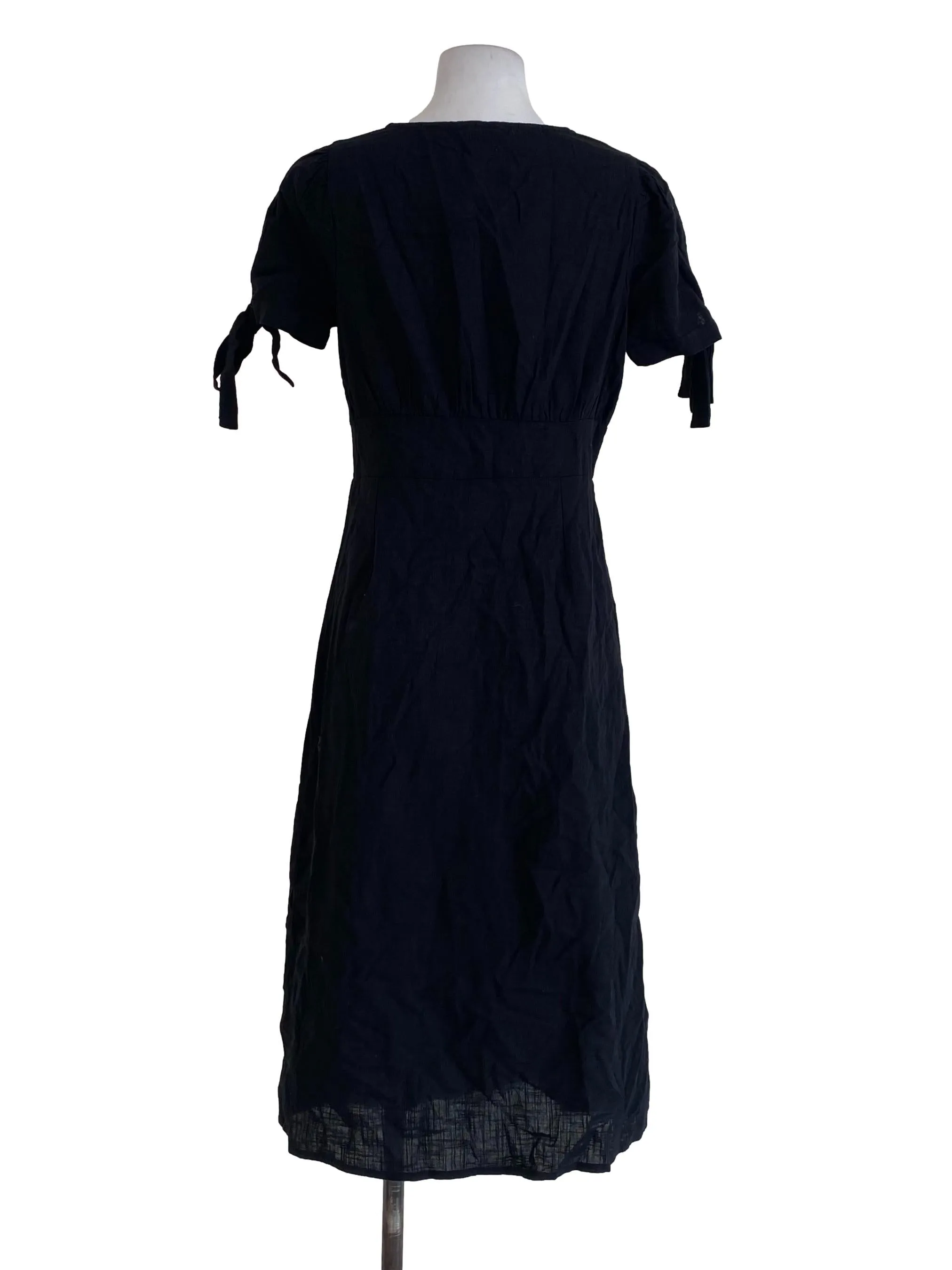 Black Plain Woven Bodycon Dress