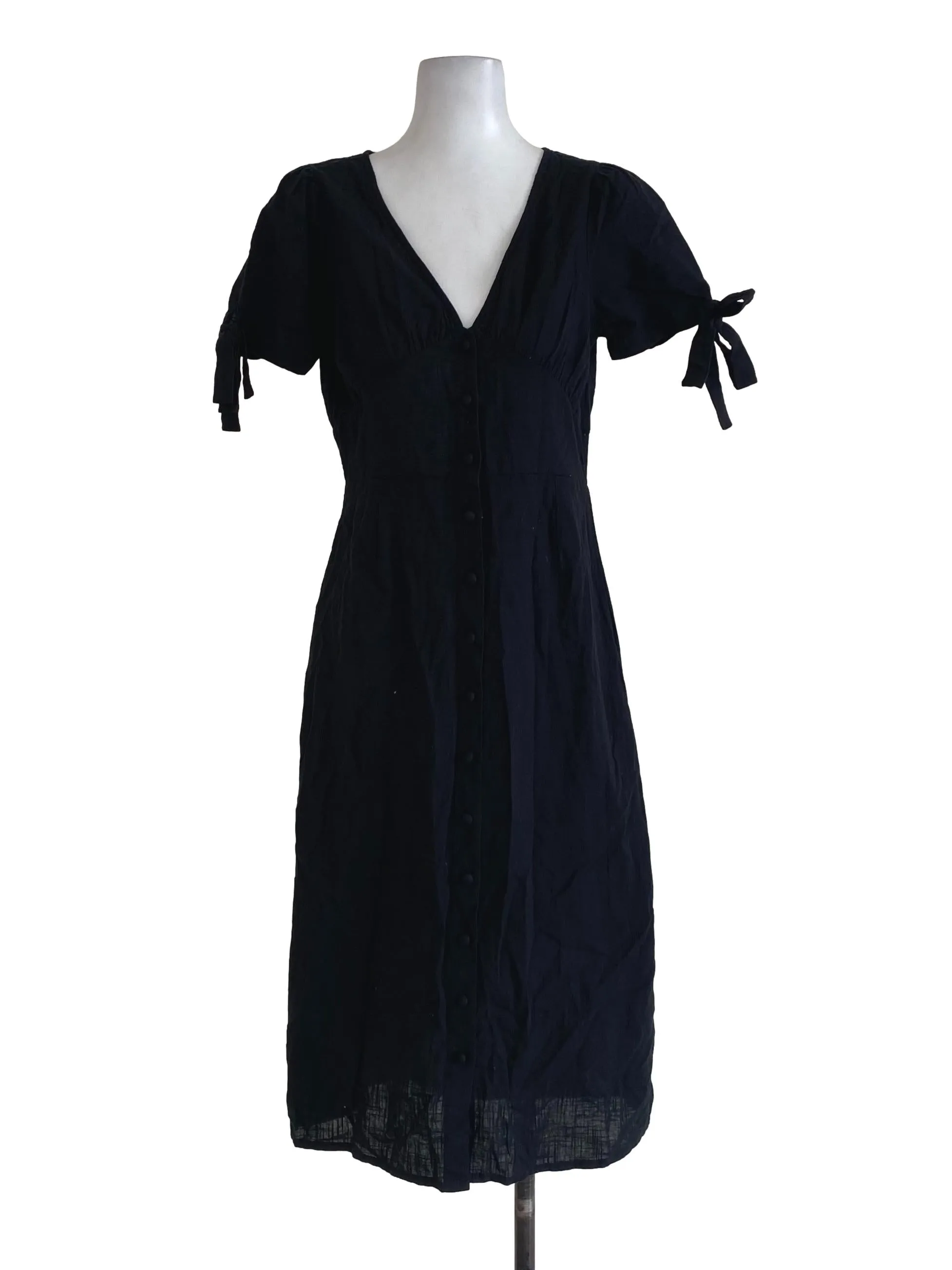Black Plain Woven Bodycon Dress