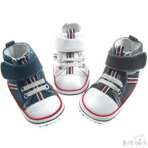 BOYS COTTON TWILL SHOES W/VELCRO FASTENER: