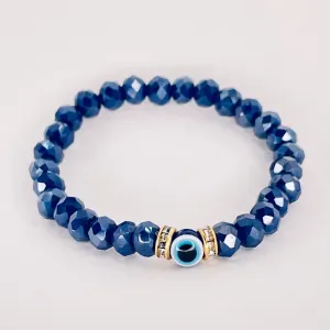  Bright Navy Beaded Evil Eye Kids Bracelet – Stylish Protect