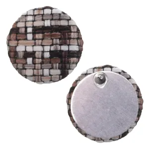 Brown Woven Knit Stud Earrings