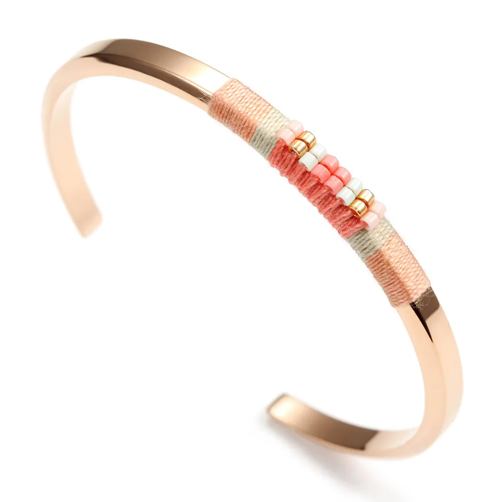 C-shaped color woven bracelet-NSB1538ST