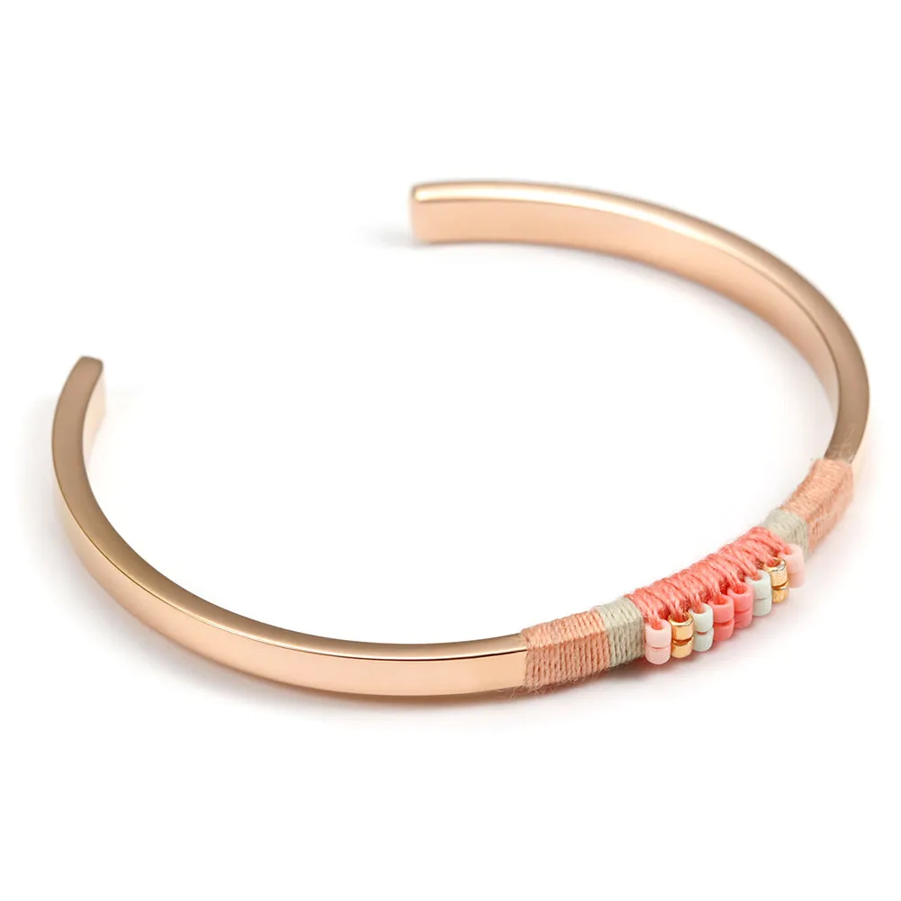 C-shaped color woven bracelet-NSB1538ST