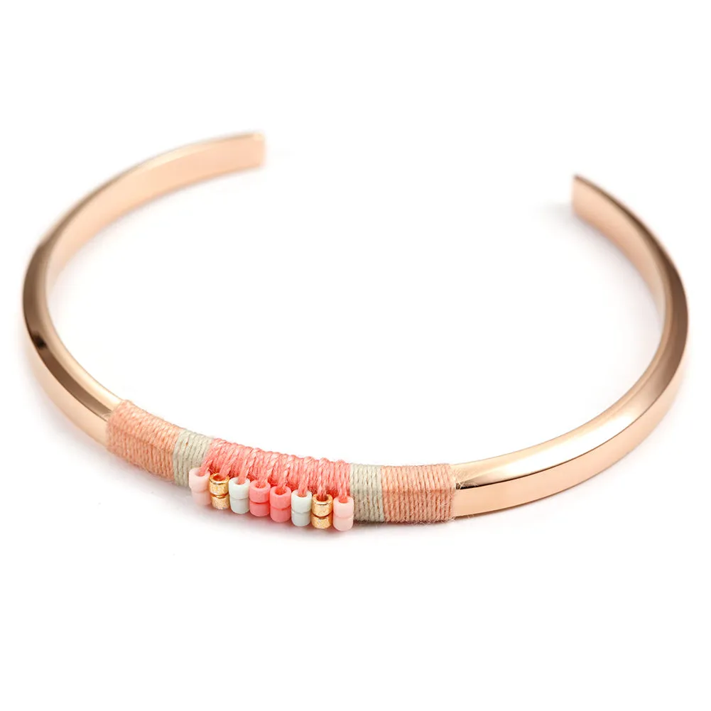 C-shaped color woven bracelet-NSB1538ST