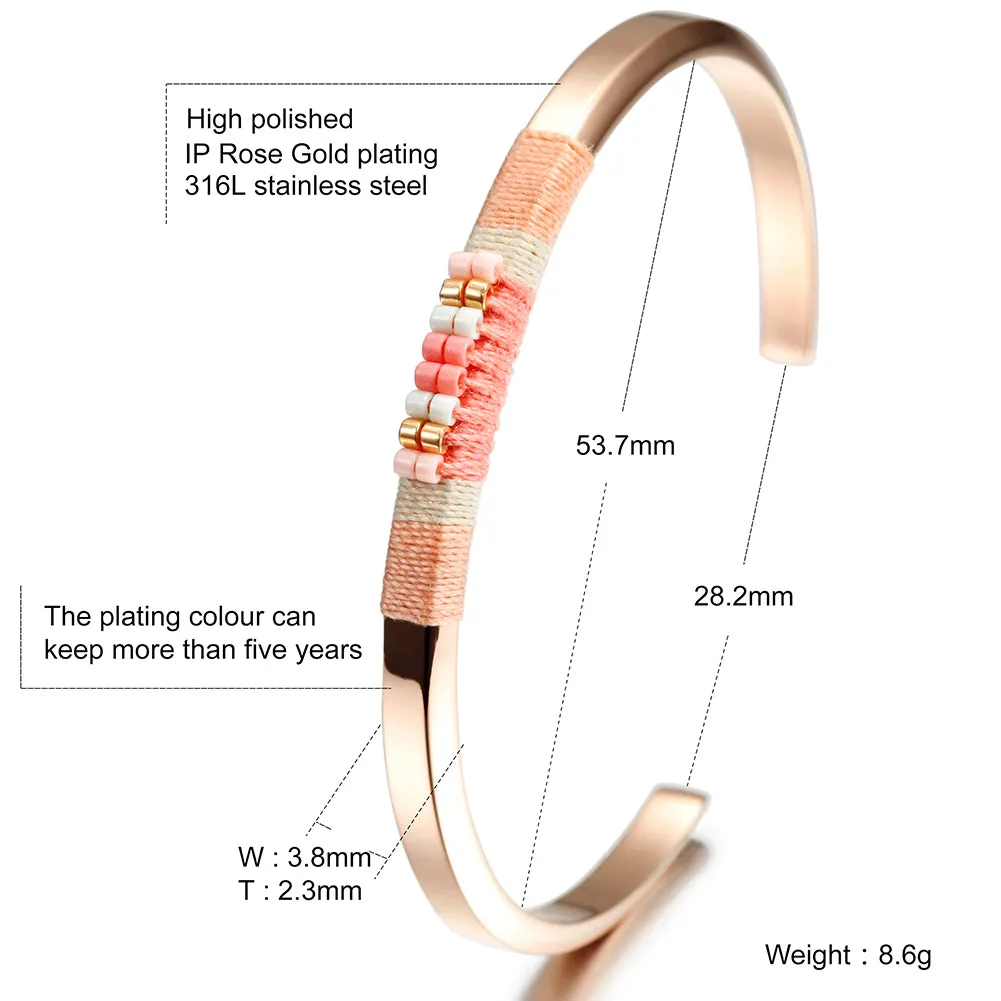 C-shaped color woven bracelet-NSB1538ST