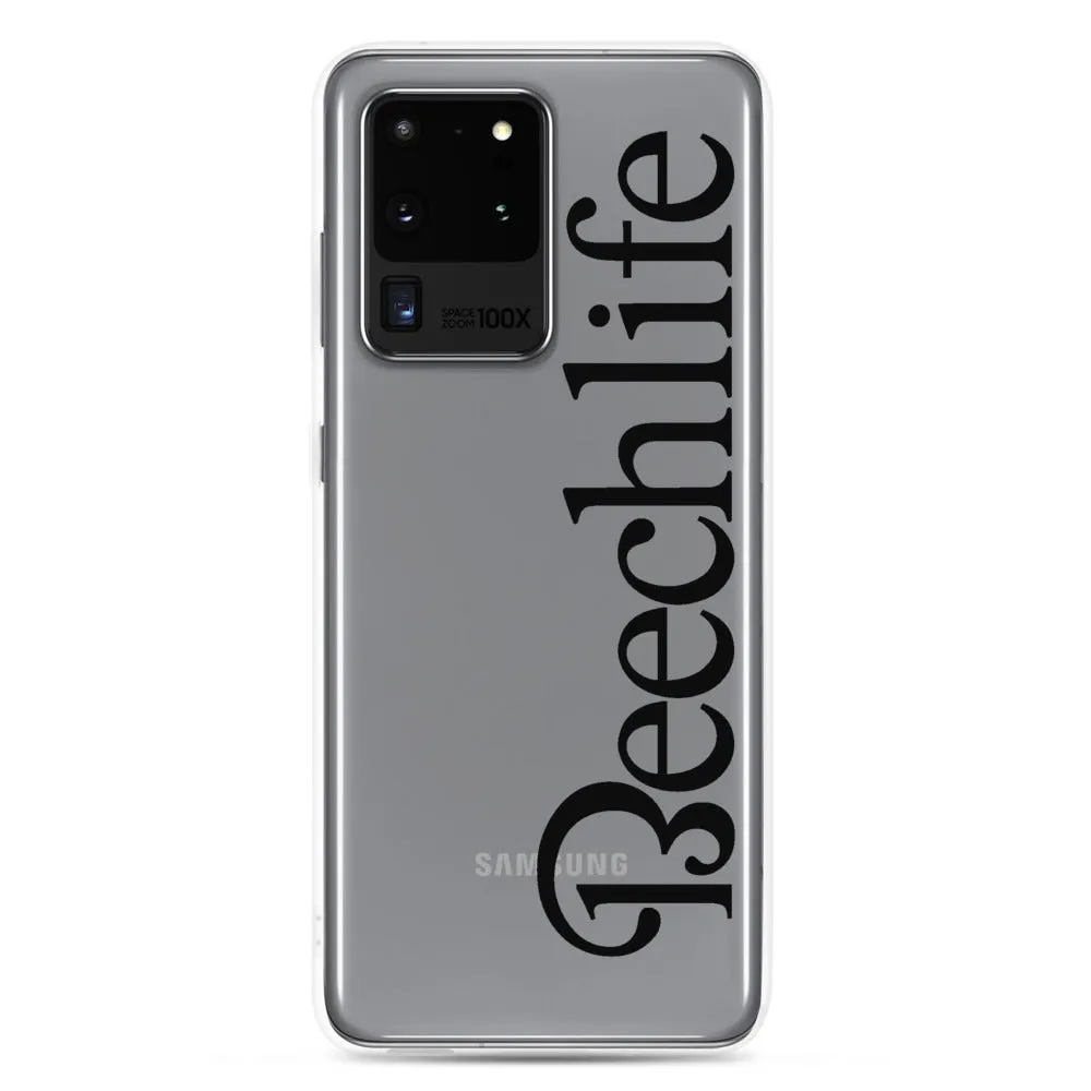 Clear Beechlife Samsung (All S20 Versions) Phone Case - Black Font