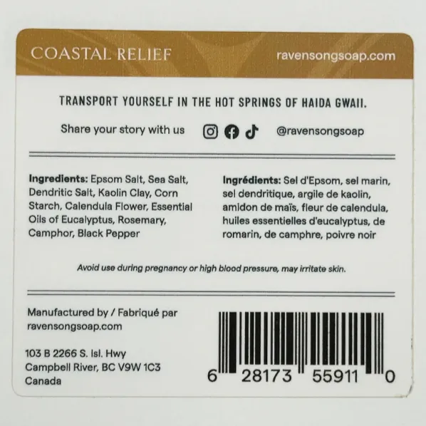 Coastal Relief (Muscle & Joint) Herbal Sea Bath 150G, 400G, Or 1Kg |