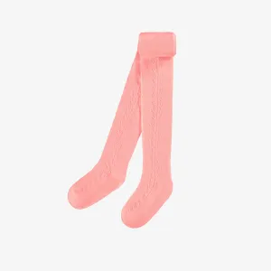 Collant rose avec motif en pointelle, bébé  || Pink tights with a pointelle pattern, baby