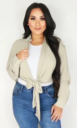 COLLARED TIE FRONT TOP