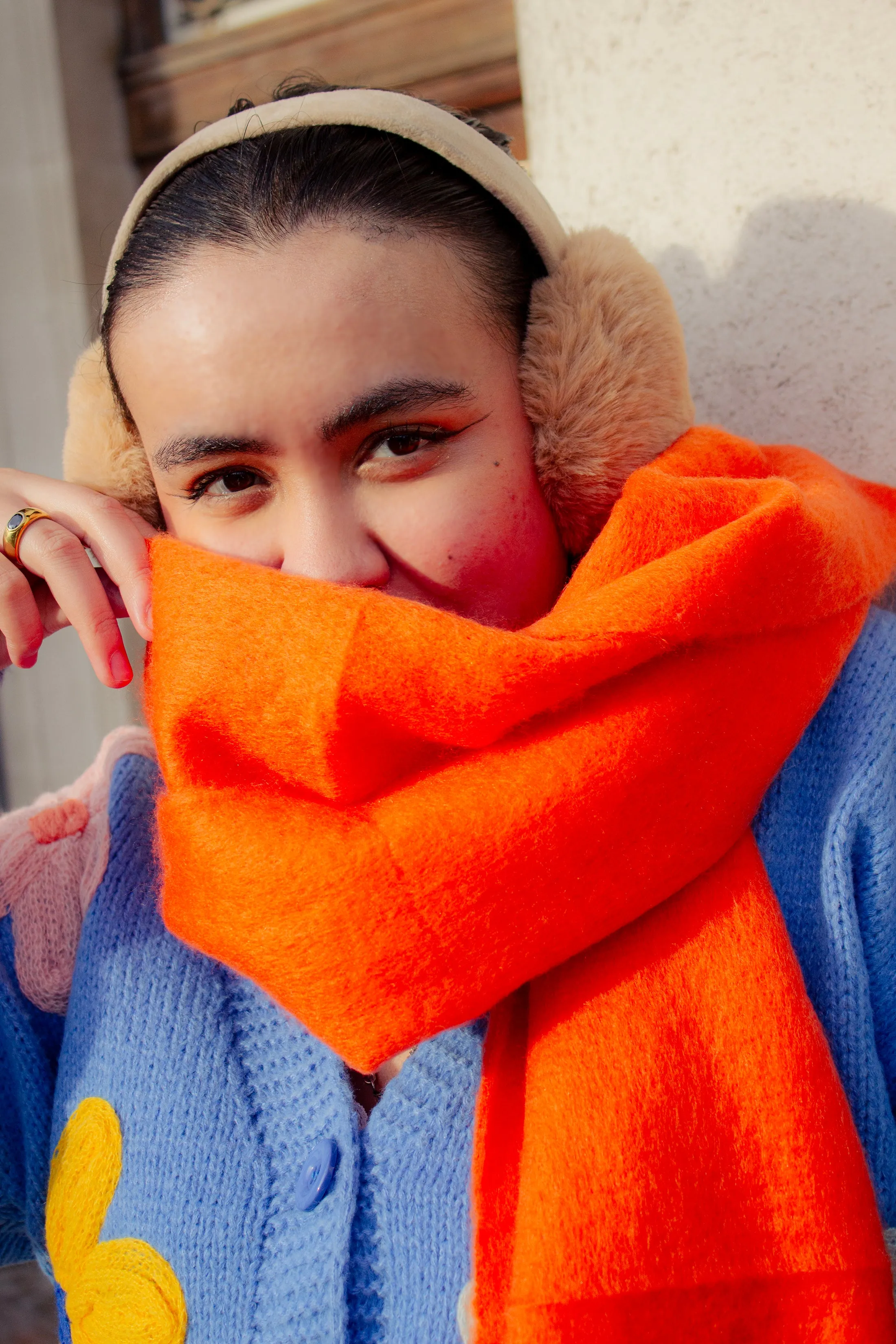 Colour Block Warm Wrap Scarf