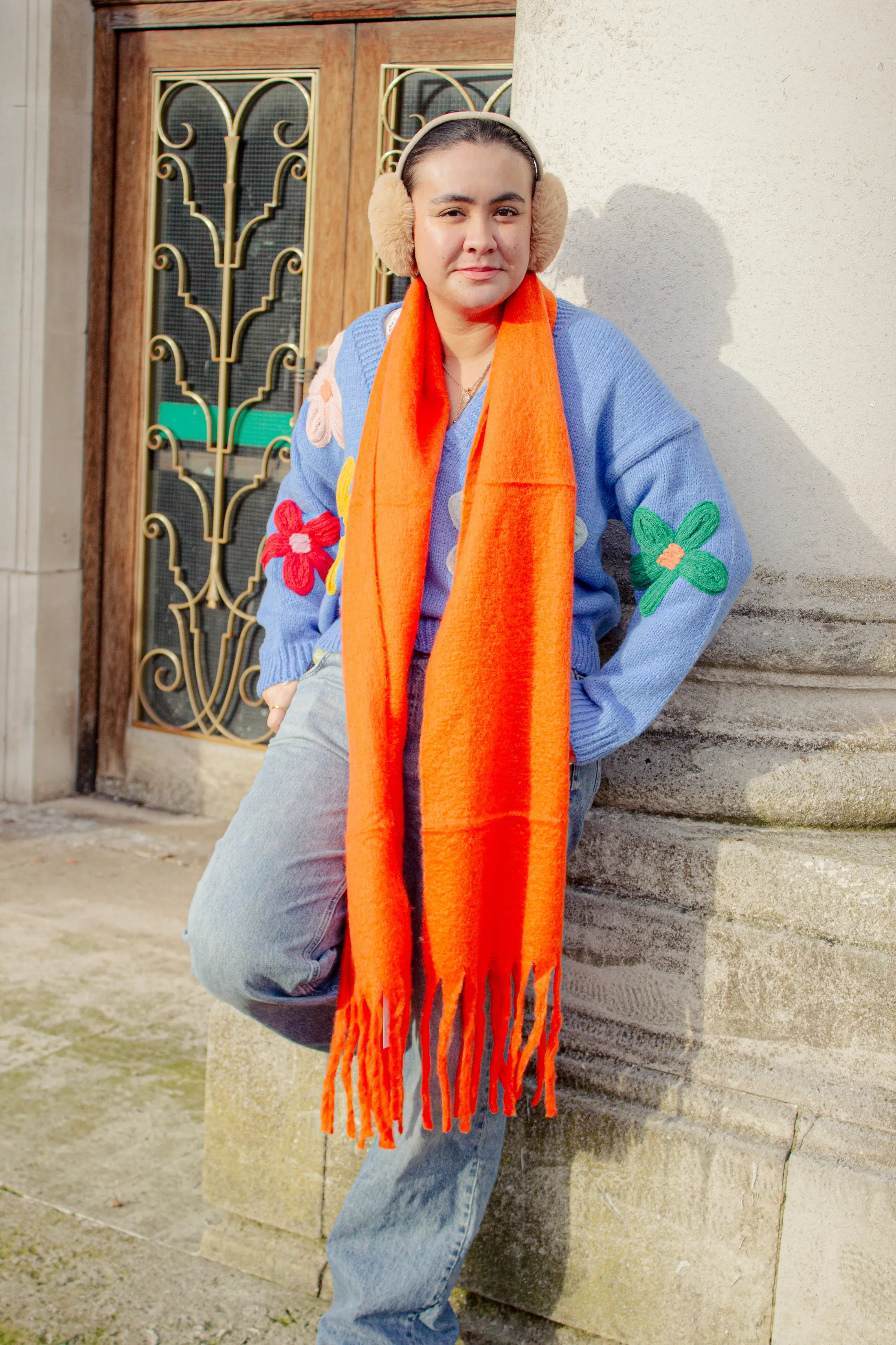Colour Block Warm Wrap Scarf