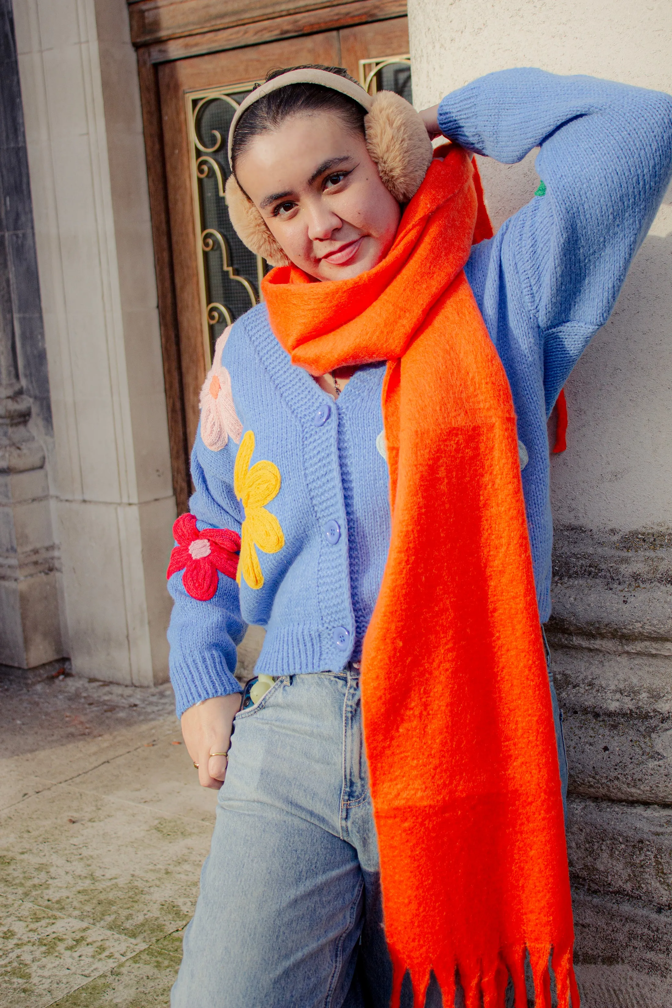 Colour Block Warm Wrap Scarf