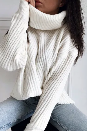 Comfy Turtleneck Knitted Batwing Pullover Sweater