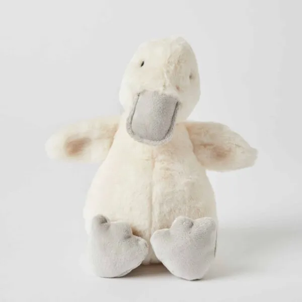 Cream Duck Plush Rattle