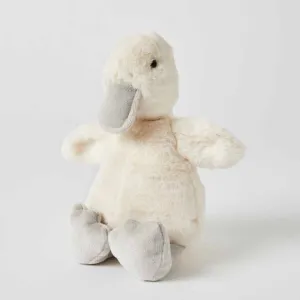 Cream Duck Plush Rattle