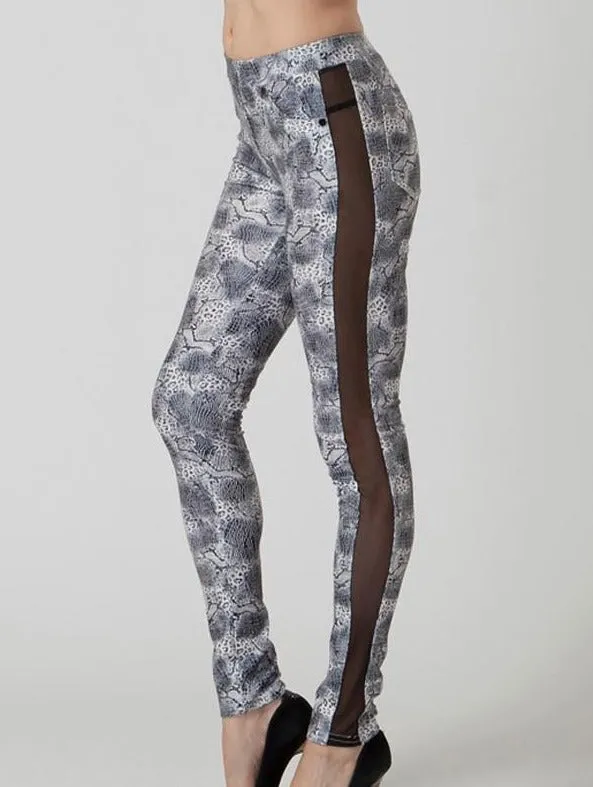 Deluxe Print Sheer Panel Leggings