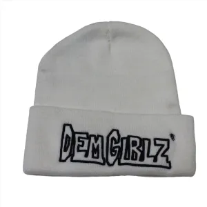 DEM GIRLZ WHITE BEANIE