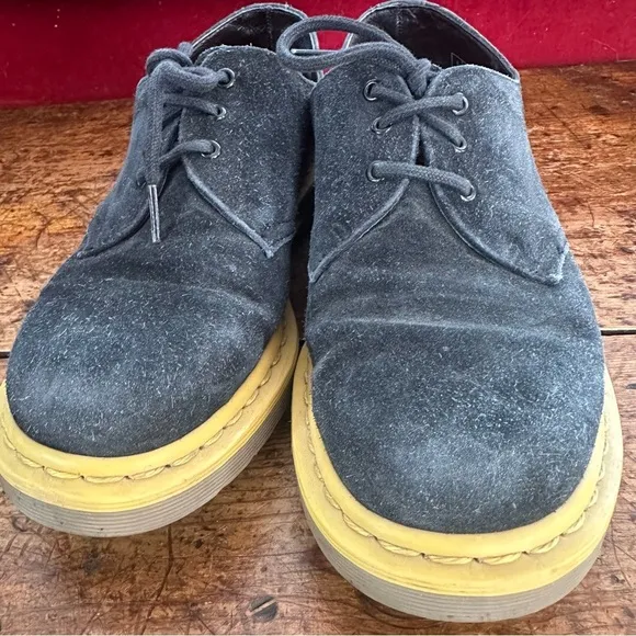 Dr. Martens 1461 Black Suede Contrast Light Colored Sole Size M9/L10/EU42