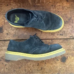 Dr. Martens 1461 Black Suede Contrast Light Colored Sole Size M9/L10/EU42